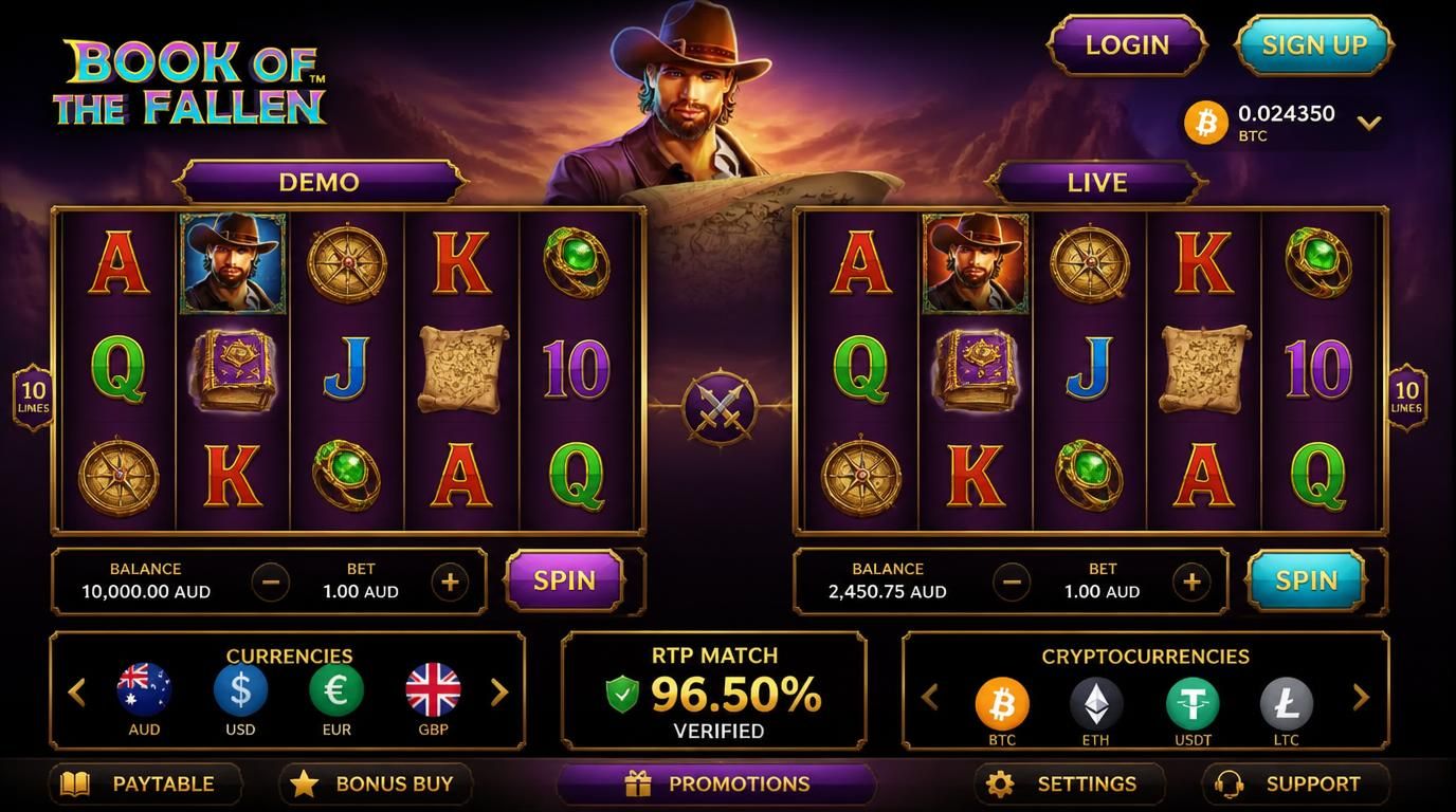 Demo vs real mode: side-by-side view showing matching features and currency symbols